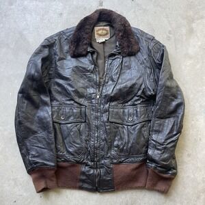 VTG 80s Banana Republic G-1 Leather Flight Jacket Mens Goatskin Bomber 38